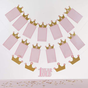 1st Birthday Milestone Photo Banner & Cake Topper