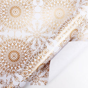 Art Deco Wrapping Paper Roll - White/Gold Foil