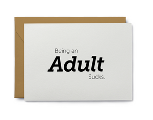 Being an Adult Sucks Birthday Card | Meraki Paper