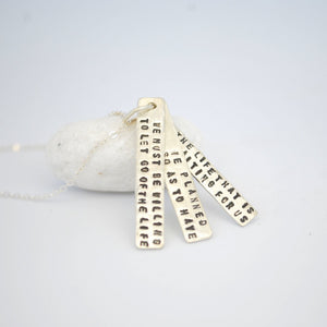 "We must be willing to let go of the life we've planned, so as to have the life that is waiting for us." Joseph Campbell Quote Necklace