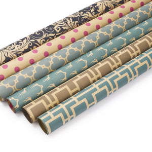 Reversible Moroccan Lattice/Stripes Wrapping Paper Sheets