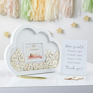 Meraki Paper - Baby Shower Guest Book Alternative - Cloud Frame - Front View