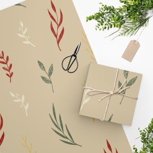 Meraki Paper - Beige Holiday Wrapping Paper - Colorful Garland - In Use