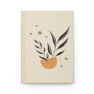 Meraki Paper - Black Branches in Bowl in Ecru Hardcover Journal - Front View