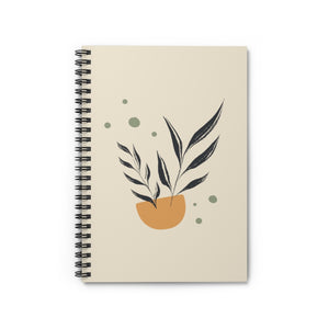 Meraki Paper - Black Leaves in Bowl Spiral Notebook - Front View