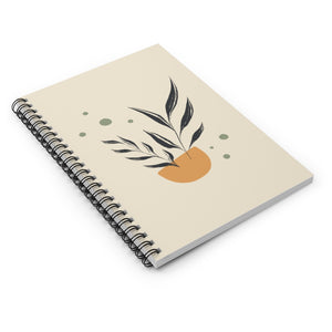 Meraki Paper - Black Leaves in Bowl Spiral Notebook - Laid Flat