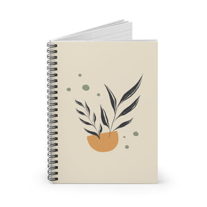 Meraki Paper - Black Leaves in Bowl Spiral Notebook - Standing Up