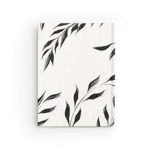 Meraki Paper - Black & White Windy Leaves Blank Journal - Back View