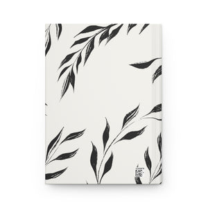 Meraki Paper - Black & White Windy Leaves Hardcover Journal - Back View