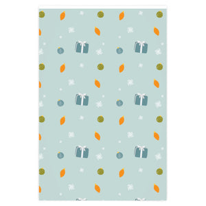 Meraki Paper - Blue-Grey Holiday Wrapping Paper - Presents & Ornaments - 24x36