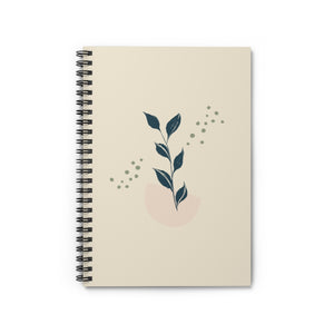 Meraki Paper - Blue Leaves Spiral Notebook - Front View