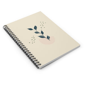 Meraki Paper - Blue Leaves Spiral Notebook - Laid Flat