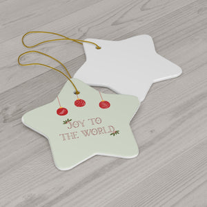 Meraki Paper - Ceramic Ornament - Joy to the World - Star - Back View