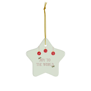 Meraki Paper - Ceramic Ornament - Joy to the World - Star - Front View