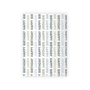 Meraki Paper - Happy Birthday Wrapping Paper Roll - Blue & Green - 28x39