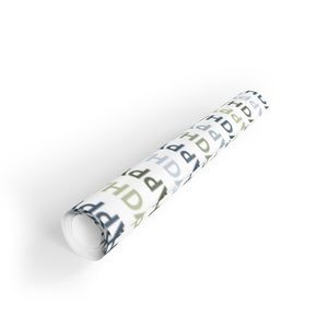 Meraki Paper - Happy Birthday Wrapping Paper Roll - Blue & Green - Complete Roll