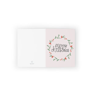 Meraki Paper - Holiday Greeting Cards - Colorful Merry Christmas Wreath - Flat View