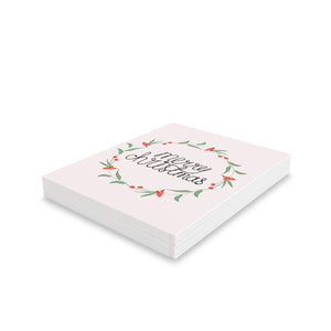 Meraki Paper - Holiday Greeting Cards - Colorful Merry Christmas Wreath - Pack of 24