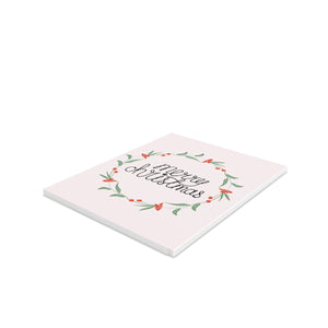 Meraki Paper - Holiday Greeting Cards - Colorful Merry Christmas Wreath - Pack of 8