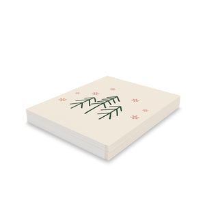 Meraki Paper - Holiday Greeting Cards - Evergreen Trees & Snowflakes - Pack of 24