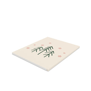 Meraki Paper - Holiday Greeting Cards - Evergreen Trees & Snowflakes - Pack of 8