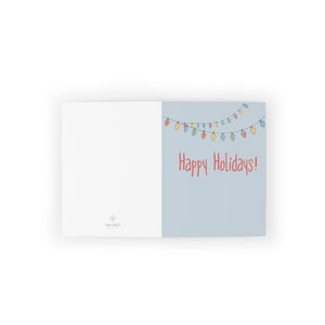 Meraki Paper - Holiday Greeting Cards - Happy Holidays Christmas Lights - Flat View