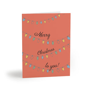 Meraki Paper - Holiday Greeting Cards - Merry Christmas Lights - Front View