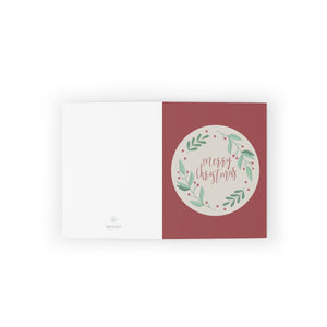 Meraki Paper - Holiday Greeting Cards - Merry Christmas Wreath - Flat View