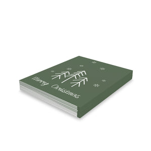 Meraki Paper - Holiday Greeting Cards - Merry Christmas & Evergreen Trees - Pack of 24