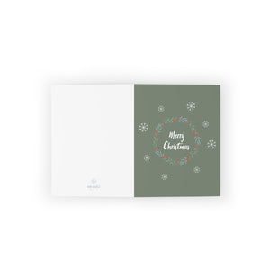Meraki Paper - Holiday Greeting Cards - Wreath & Snowflakes - Flat View