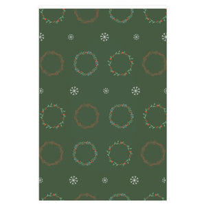 Meraki Paper - Holiday Wrapping Paper - Wreaths - 24x36