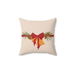 Meraki Paper - Polyester Square Holiday Pillowcase - Christmas Bells - 14x14 - Back View