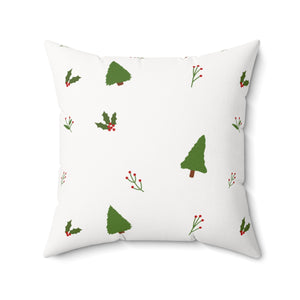 Meraki Paper - Polyester Square Holiday Pillowcase - Evergreens - 20x20 - Front View