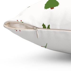 Meraki Paper - Polyester Square Holiday Pillowcase - Evergreens - Zipper