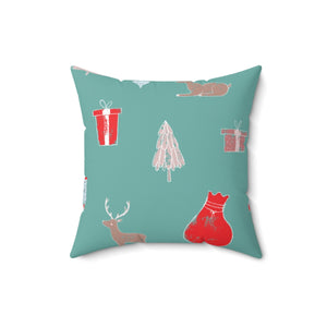 Meraki Paper - Polyester Square Holiday Pillowcase - Holiday Ensemble - 16x16 - Front View
