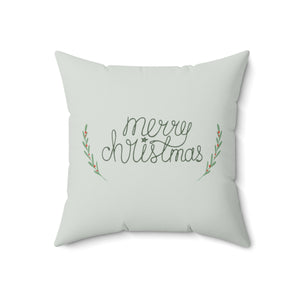 Meraki Paper - Polyester Square Holiday Pillowcase - Merry Christmas - 18x18 - Back View