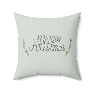 Meraki Paper - Polyester Square Holiday Pillowcase - Merry Christmas - 20x20 - Back View