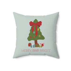 Meraki Paper - Polyester Square Holiday Pillowcase - Merry & Bright - 18x18 - Back View