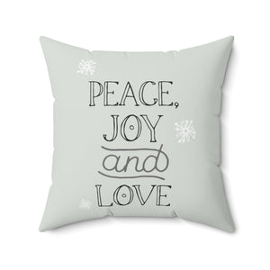 Meraki Paper - Polyester Square Holiday Pillowcase - Peace, Joy & Love - 20x20 - Back View