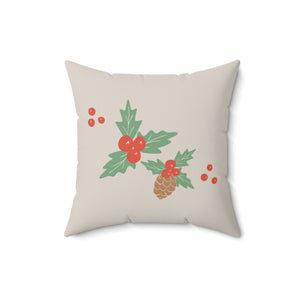 Meraki Paper - Polyester Square Holiday Pillowcase - Pinecone - 16x16 - Front View