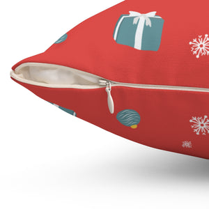 Meraki Paper - Polyester Square Holiday Pillowcase - Presents & Ornaments - Zipper