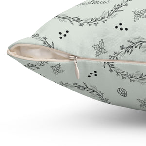 Meraki Paper - Polyester Square Holiday Pillowcase - Wreaths - Zipper