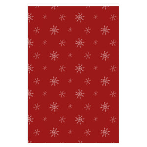 Meraki Paper - Red Holiday Wrapping Paper - Snowflakes - 24x36