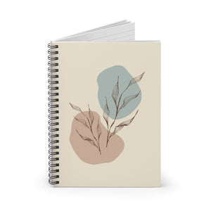 Meraki Paper - Sepia Leaves Spiral Notebook - Standing Up