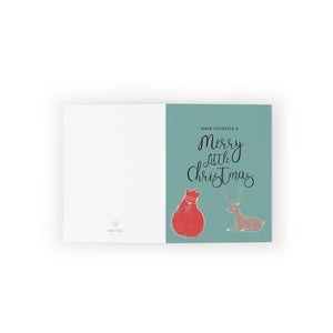 Meraki Paper - Teal Holiday Greeting Cards - Merry Little Christmas - Flat View