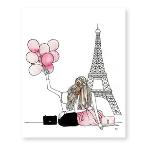 Paris Eiffel Tower Best Friend Art Print