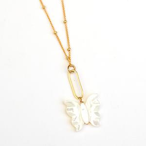 Indra Butterfly Necklace - Mother of Pearl