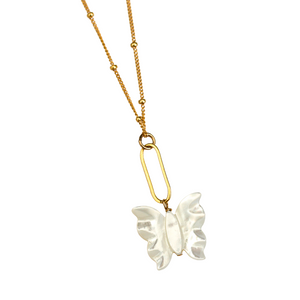 Indra Butterfly Necklace - Mother of Pearl