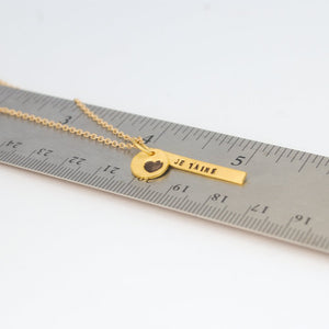 "Je t'aime," French for "I Love You" Necklace