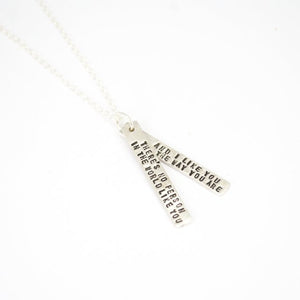 "There is no person in the world like you and I like you just the way you are" - Mister Rogers Quote Necklace